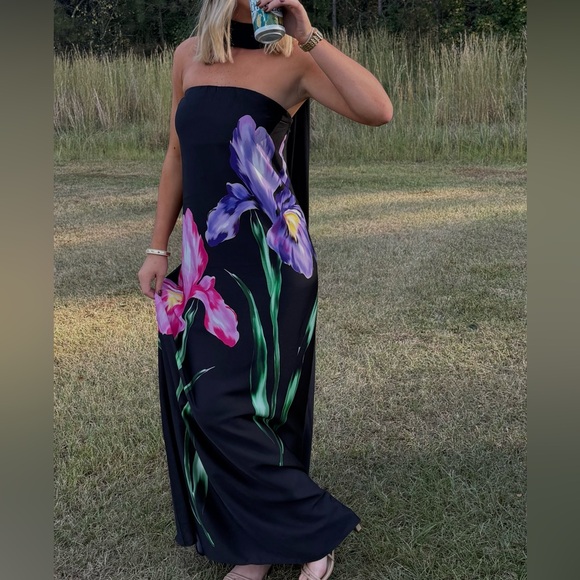 Show Me Your MuMu Dresses & Skirts - Show Me your Mumu Floral Black Maxi Dress + tie